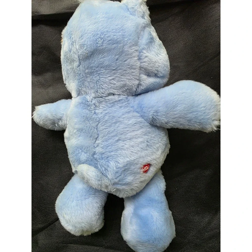 Care Bears Grumpy Bear Blue Plush Stuffed Animal Raincloud Belly Badge 13 inch